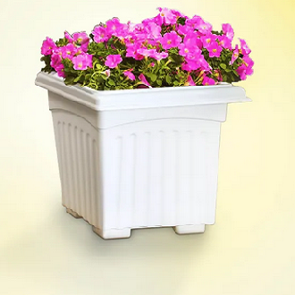 Picture of 10 Inch Khandani Square Planter (White) - Flower Tub -2 pcs