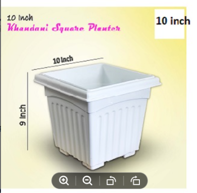 Picture of 10 Inch Khandani Square Planter (White) - Flower Tub -2 pcs