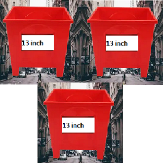 Picture of Square Plastic Tub,Pots #13 Inchi By 13 Inchi (Deep 10 Inchi)  -3  pcs