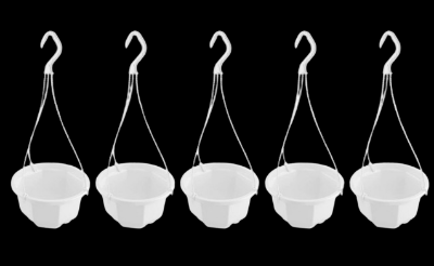 Picture of Balcony Plant Pot Home Garden Flower Planter Hanging Plastic Pot   5 pcs