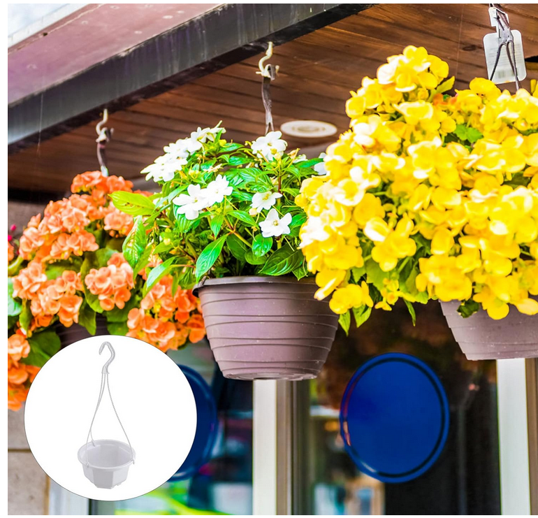Picture of Balcony Plant Pot Home Garden Flower Planter Hanging Plastic Pot   5 pcs