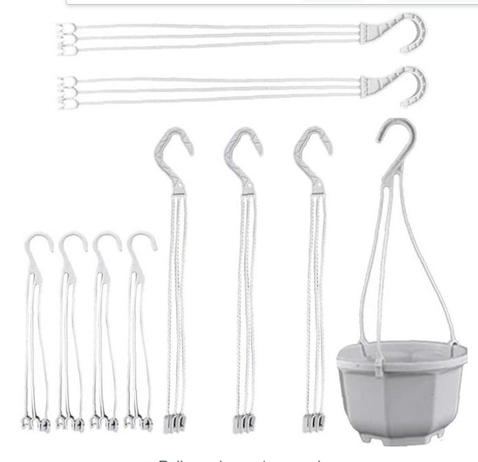 Picture of Balcony Plant Pot Home Garden Flower Planter Hanging Plastic Pot 2 pcs