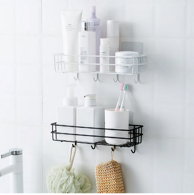 Picture of 1PC Punch-free bathroom shelf storage organizer shower wall shelf storage box kitchen basket bathroom accessories