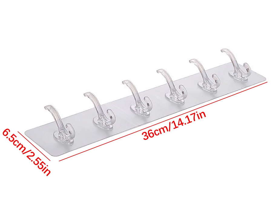 Picture of Hook Sticky 6 In-One Wall Hangers For Hanging Clothes Bathroom Towel Hook Wall-Mounted Organizer For Home