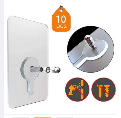 Picture of Hook Non-Marking Screw 10Pcs Punch-Free Wall Stickers Home Seamless Nail With Nut And Nut Cap