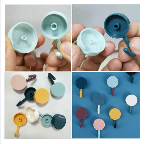 Picture of Hooks Adhesive Hangers 10 Pcs Adhesive Color Sticky Hooks Key Hook for Walls Damage Free, Waterproof Utility Hook for Kitchen and Bathroom