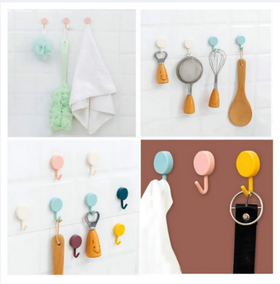Picture of Hooks Adhesive Hangers 10 Pcs Adhesive Color Sticky Hooks Key Hook for Walls Damage Free, Waterproof Utility Hook for Kitchen and Bathroom
