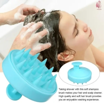 Picture of Hair Wash Brush Hair Scalp Massage Brush Silicone Head Anti Dandruff Shampoo Haircare