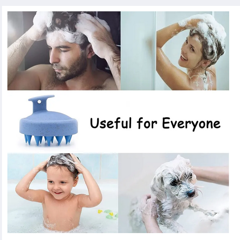 Picture of Hair Wash Brush Hair Scalp Massage Brush Silicone Head Anti Dandruff Shampoo Haircare