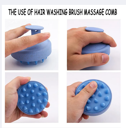 Picture of Hair Wash Brush Hair Scalp Massage Brush Silicone Head Anti Dandruff Shampoo Haircare
