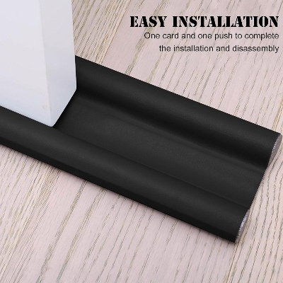 Picture of Under Door Draft Blocker(Black) Multipurpose Cold Air Door Stoppers, Adjustable Dust Proof Stoppers, 50% More Noise Door Gap Blocker for Window