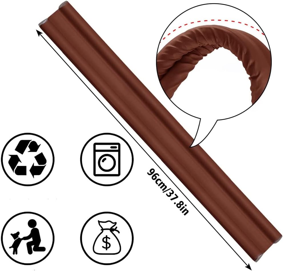Picture of Bottom Door Seal Strip(Brown), Double Door Weatherstrip, Guard Sealant Door Stopper, Door Pull Stopper, Sound Insulation Wind and Water Proof with Insects