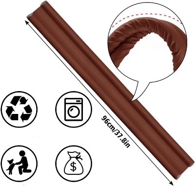 Picture of Bottom Door Seal Strip(Brown), Double Door Weatherstrip, Guard Sealant Door Stopper, Door Pull Stopper, Sound Insulation Wind and Water Proof with Insects