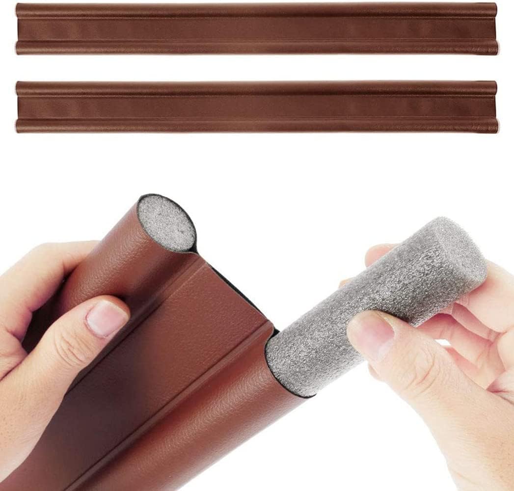 Picture of Bottom Door Seal Strip(Brown), Double Door Weatherstrip, Guard Sealant Door Stopper, Door Pull Stopper, Sound Insulation Wind and Water Proof with Insects