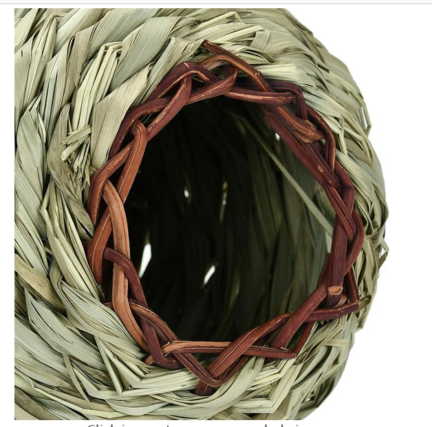 Picture of Hand-Woven Bird Housenest, Natural Hibiscus Shelter, Fend Off The Cold & | Outdoor Indoor Decoration, Hummingbird House for Nesting, for Garden, ParkHanging Ecological Bird House