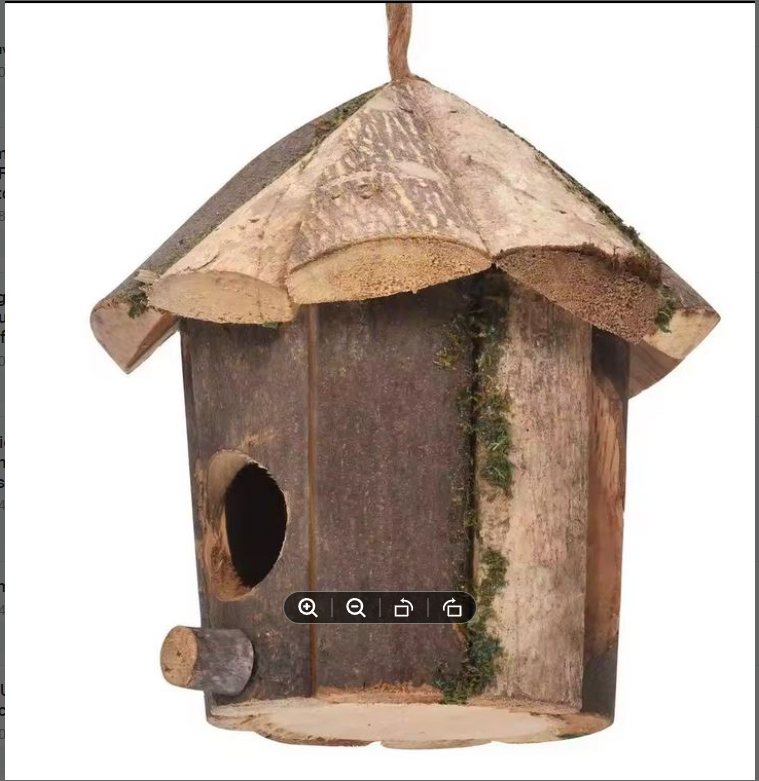 Picture of Bird Nests New Wooden Bird Nest Hanging Bird House Bird Cage Resting Place Wall Mounted Outdoor Birdhouse 1Pcs