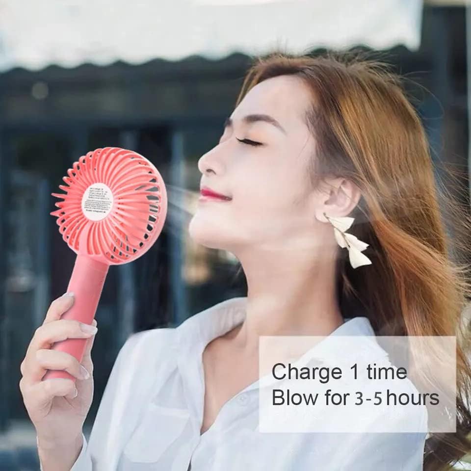 Picture of Fan Portable Mini Handheld  Small Pocket Fan Battery Operated Fan USB Rechargeable Fan with Phone Holder Personal Desk Fan for Office Bedroom Makeup Outdoor (Style-3)