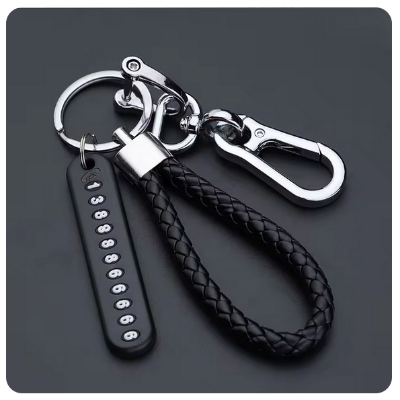 Picture of Anti-Lost Car Keychain, Phone Number Card Keyring, Phone Number Plate, Lock Key Ring Auto Vehicle Key Chain