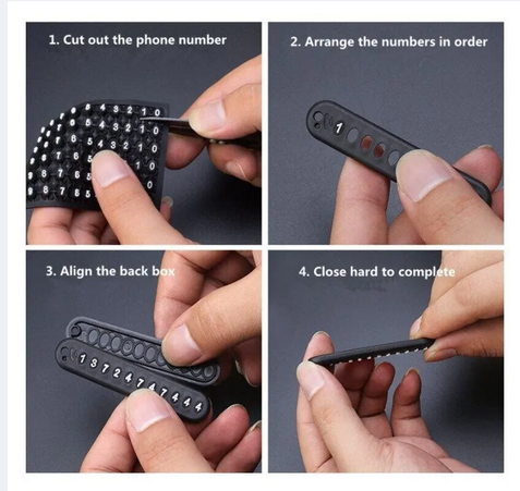 Picture of Anti-Lost Car Keychain, Phone Number Card Keyring, Phone Number Plate, Lock Key Ring Auto Vehicle Key Chain