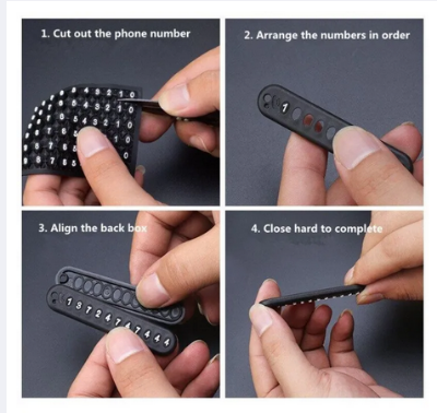 Picture of Anti-Lost Car Keychain, Phone Number Card Keyring, Phone Number Plate, Lock Key Ring Auto Vehicle Key Chain