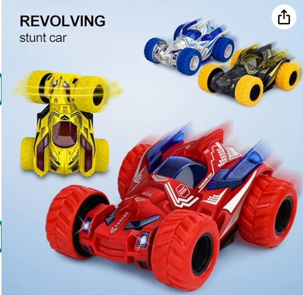 Picture of 360° Rotation Retreat Stunt Car Toy, Inertial Toy for Off Road Car, Friction Inertia Powered Flips, Car Great Birthday Gift for Boys Girls