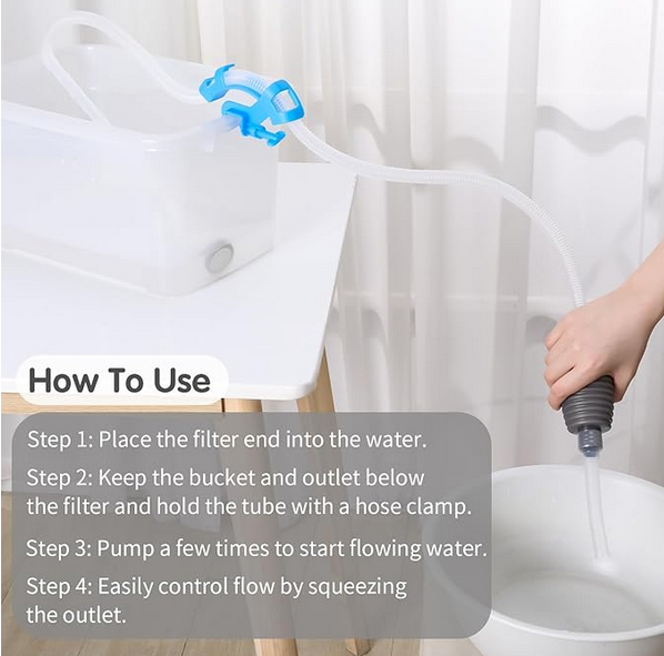 Picture of Aquarium Gravel Cleaner Water Changer, Hand Fish Tank Gravel Cleaner Fish Tank Vacuum Syphon Pump Siphon Pump Cleaning Kit for Fish Tank  Water