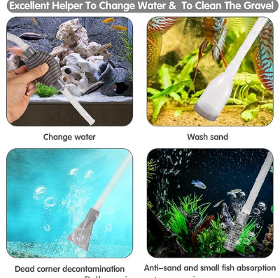 Picture of Aquarium Gravel Cleaner Water Changer, Hand Fish Tank Gravel Cleaner Fish Tank Vacuum Syphon Pump Siphon Pump Cleaning Kit for Fish Tank  Water
