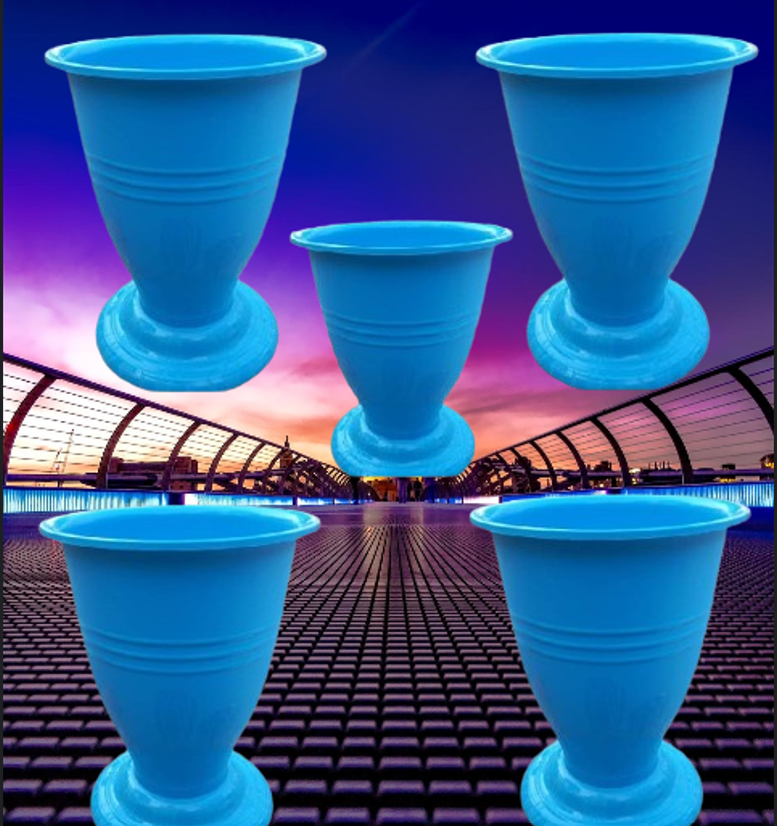 Picture of Tulip Planter With tray( 5 Pcs  Set Blue  )