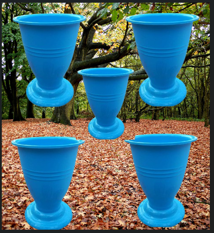 Picture of Tulip Planter With tray( 5 Pcs  Set Blue  )