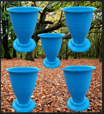 Picture of Tulip Planter With tray( 5 Pcs  Set Blue  )