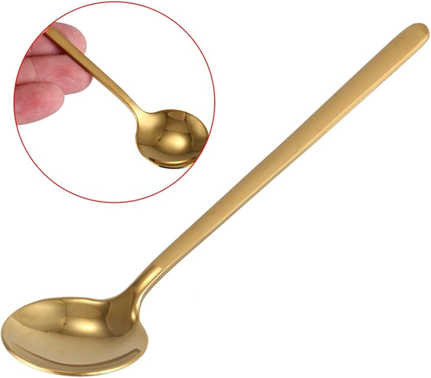 Picture of Teaspoons (3 Pcs) Round Shape Coffee Spoon Stainless Steel Mini Teaspoons Sugar Dessert Spoon Ice Cream Soup Spoon Kitchen