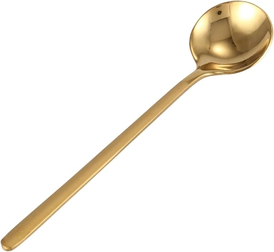 Picture of Teaspoons (3 Pcs) Round Shape Coffee Spoon Stainless Steel Mini Teaspoons Sugar Dessert Spoon Ice Cream Soup Spoon Kitchen