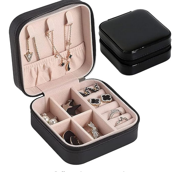 Picture of Jewelry Box Leather for Women Layer Jewelry Case Storage Gift Earrings Rings Bracelets Organizer