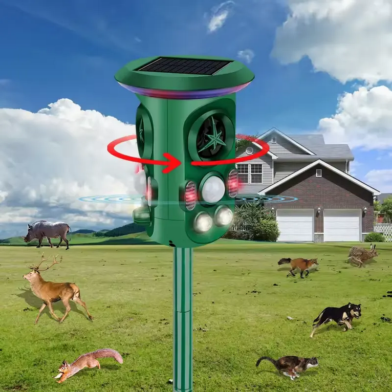 Picture of Animal Repeller,Solar Ultrasonic pest Repellent,Waterproof Motion Detection, Cat Repellent Outdoor Garden, Dog, Squirrel, Raccoon, Skunk, Rabbit, Rodent, Fox, Deer