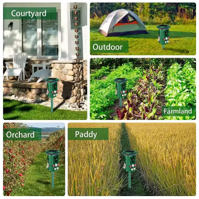 Picture of Animal Repeller,Solar Ultrasonic pest Repellent,Waterproof Motion Detection, Cat Repellent Outdoor Garden, Dog, Squirrel, Raccoon, Skunk, Rabbit, Rodent, Fox, Deer