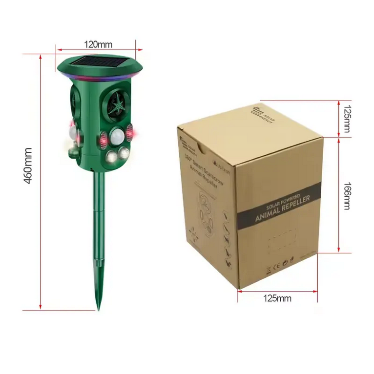 Picture of Animal Repeller,Solar Ultrasonic pest Repellent,Waterproof Motion Detection, Cat Repellent Outdoor Garden, Dog, Squirrel, Raccoon, Skunk, Rabbit, Rodent, Fox, Deer