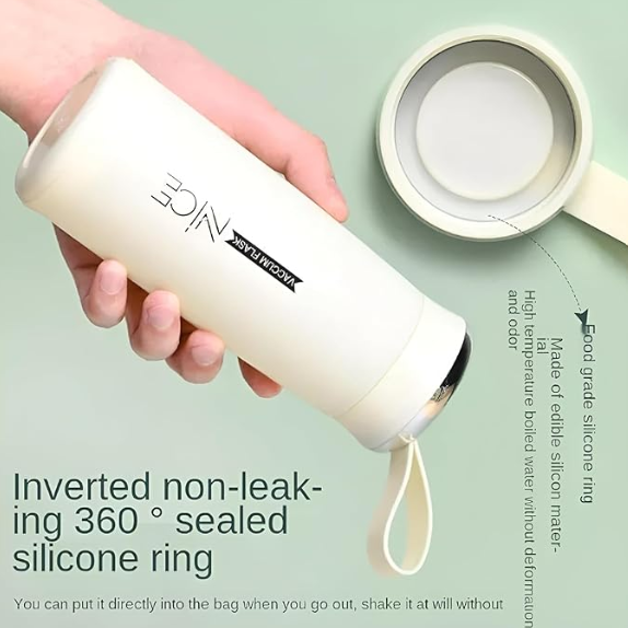 Picture of Water Bottles for Offices and Kitchen Inner Glass and Outer Plastic Layer Hot and Cold Water Bottle, Water Storage and Also use