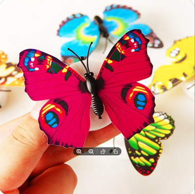 Picture of Pink Kites Plastic Led Light 1 Pcs 3D Butterfly Sticker Decoration Color Light for Wall Decoration | Mini Night Lamp - Peel and Stick