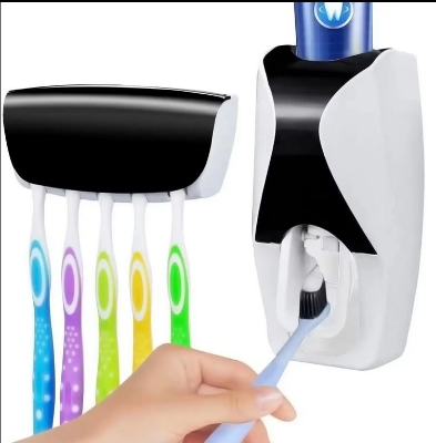 Picture of Automatic Toothpaste Squeezer Toothbrush Toothpaste Electric Toothbrush Storage Rack Squeezer No Trace Adhesive