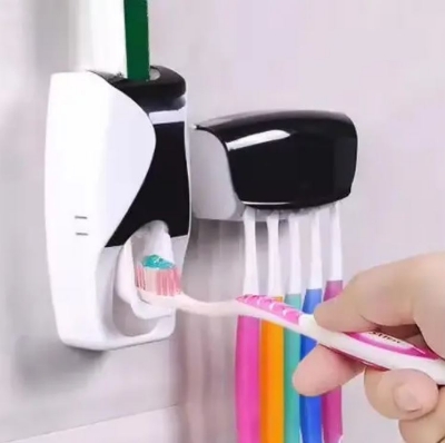 Picture of Automatic Toothpaste Squeezer Toothbrush Toothpaste Electric Toothbrush Storage Rack Squeezer No Trace Adhesive