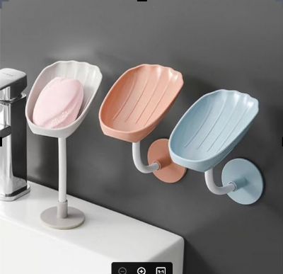 Picture of Wall-Mounted Countertop Dual-Purpose Soap Box, Soap Dish Holder for Shower Bathroom Kitchen, Soap Box Holder with Suction C