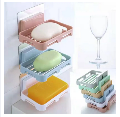 Picture of Soap Container, Bathroom Shower Soap Rack Wall-mounted Soap Box 1 Pcs