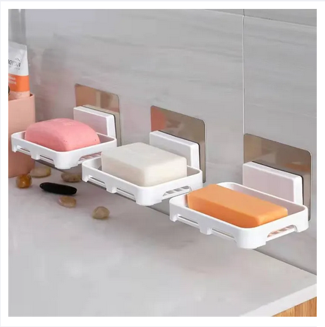 Picture of Soap Container, Bathroom Shower Soap Rack Wall-mounted Soap Box 1 Pcs