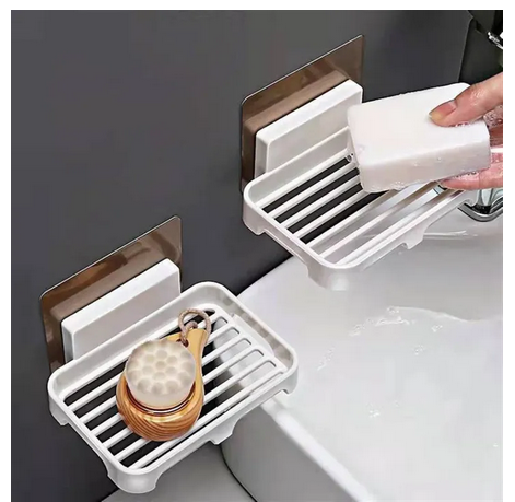 Picture of Soap Container, Bathroom Shower Soap Rack Wall-mounted Soap Box 1 Pcs