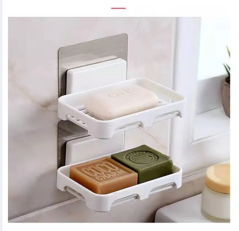Picture of Soap Container, Bathroom Shower Soap Rack Wall-mounted Soap Box 1 Pcs
