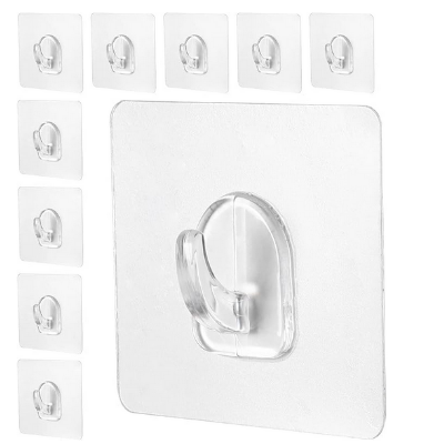 Picture of Hooks 10 Pcs Transparent Silicone Strong Self Adhesive Door Wall Hangers Hooks for Storage Hanging Kitchen Bathroom Accessories
