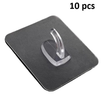 Picture of Hooks 10 Pcs Transparent Silicone Strong Self Adhesive Door Wall Hangers Hooks for Storage Hanging Kitchen Bathroom Accessories