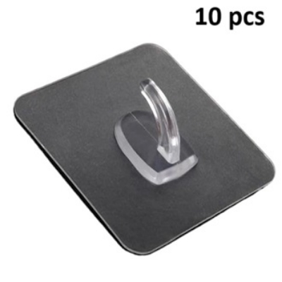 Picture of Hooks 10 Pcs Transparent Silicone Strong Self Adhesive Door Wall Hangers Hooks for Storage Hanging Kitchen Bathroom Accessories