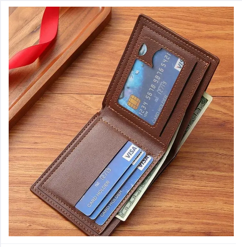 Picture of Men's Black Coin Wallet with Multiple Slots and ID Holder
