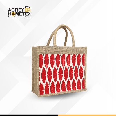 Buy Jute Shopping Bag with Zipper, Natural & Red, (12"x10")  Best Price In Bangladesh